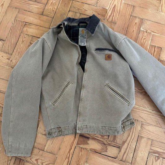 J97 Carhartt Plaid Cream Detroit Jacket