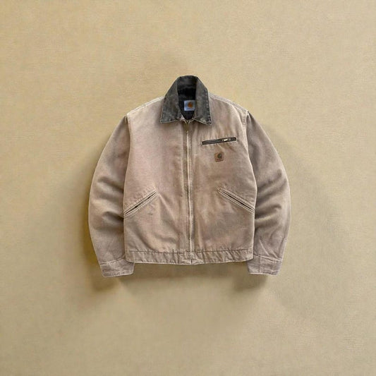 1990s Carhartt Detroit Jacket Khaki – Vintage Canvas Workwear – Unisex Gift