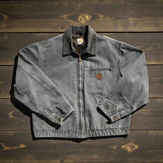 Carhartt Detroit Vintage Blanket Lined J97 Silver Jacket Vintage Style Workwear, Retro Streetwear Canvas Coat, Unisex Fashion Jacket Gift