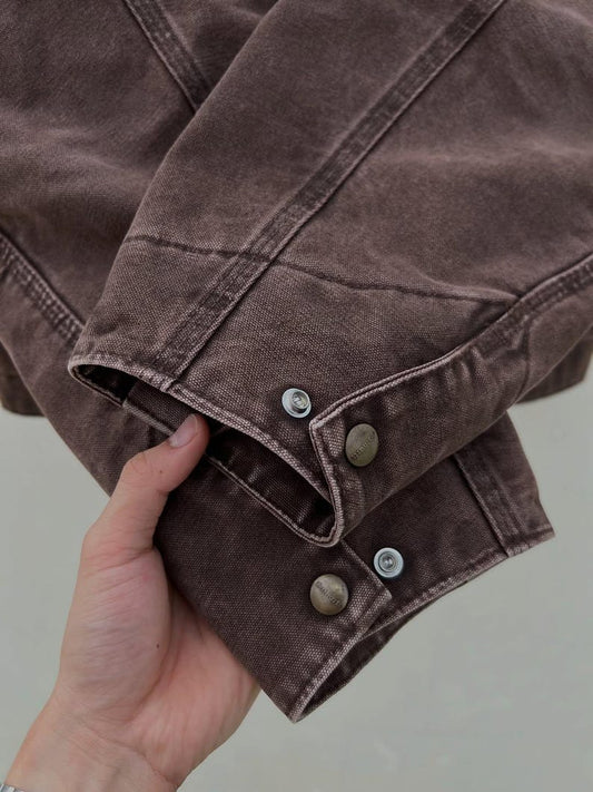 Carhartt J97 Detroit Jacket Unisex Work wear jacket Halloween gifts for him, Detroit Vintage Brown jacket workwear winter denim jeans jacket